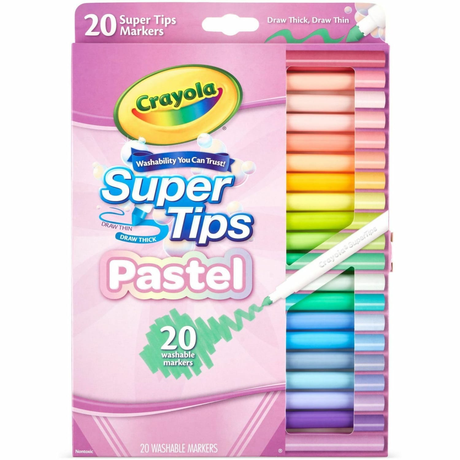 Crayola SuperTips Washable Markers - Washable - 20 / Pack - Image 3
