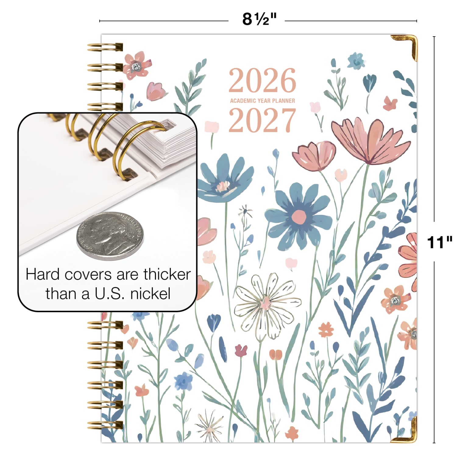 Excello Brands 2026-2027 14-Month Academic Hardcover Weekly/Monthly Fashion Planner, 8-1/2in x 11in, Colorful Botanicals, May-June, FSHNAY26851130 - Image 5