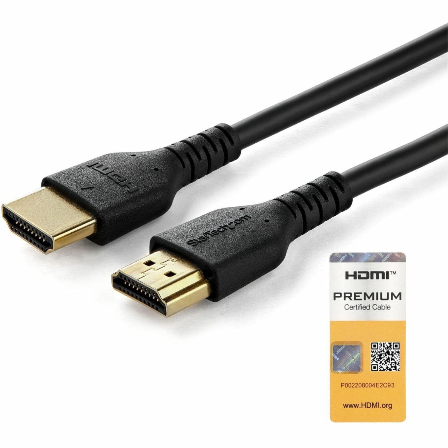 StarTech.com 4.9ft (1.5m) Premium Certified HDMI 2.0 Cable with Ethernet, High Speed UHD 4K 60Hz Monitor Cord, HDR10, Durable/Rugged, M/M