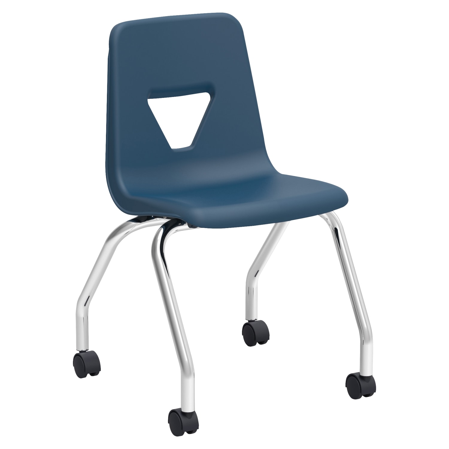 Lorell Classroom Mobile Chairs 18inH Seat NavyChrome Set Of 2 PopularChairscom
