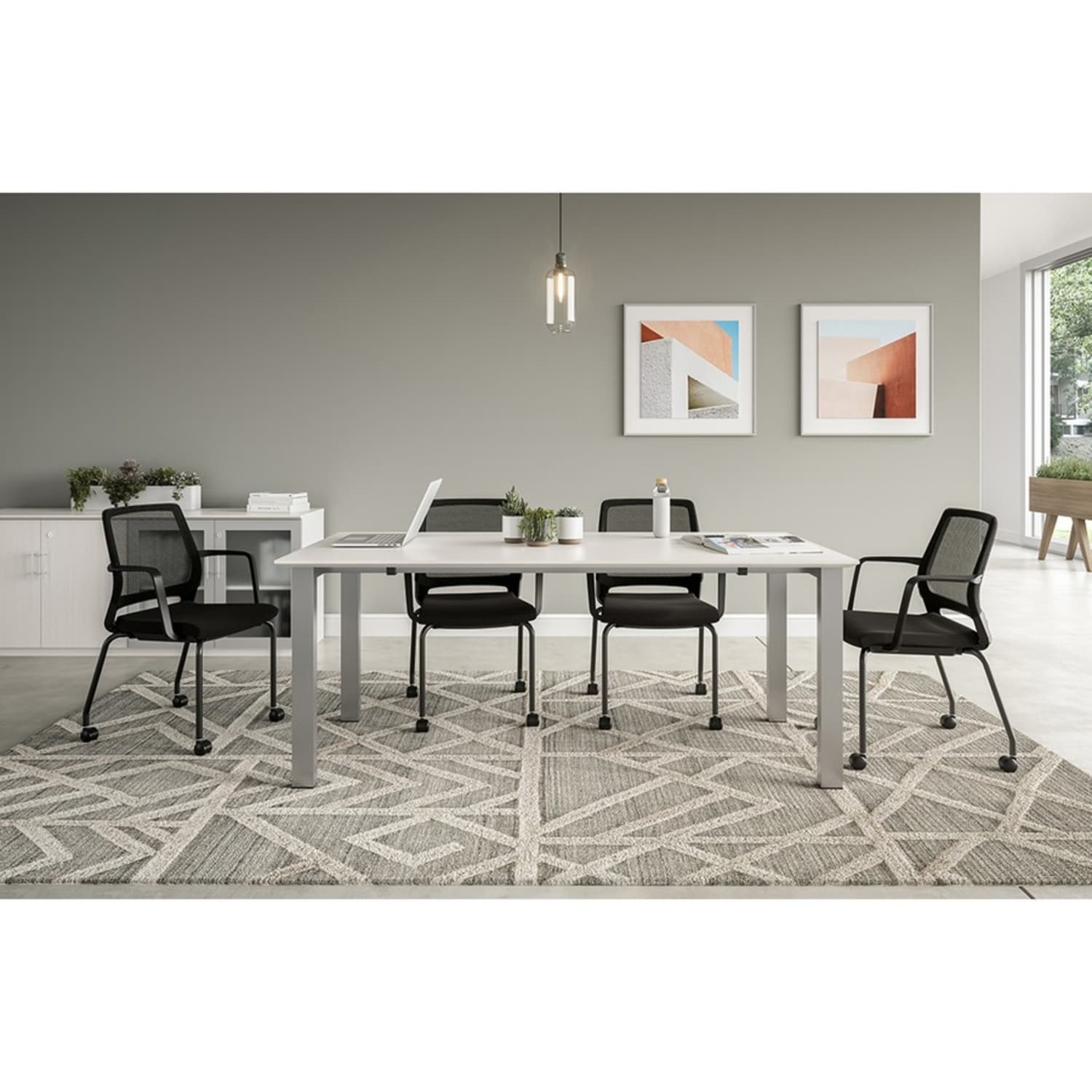 Safco Medina Guest Chair - 18in16in Chair Back, 18in x 18in18in Chair Seat, 23.5in x 23.5in33.5in Chair - Finish: Black - Image 4