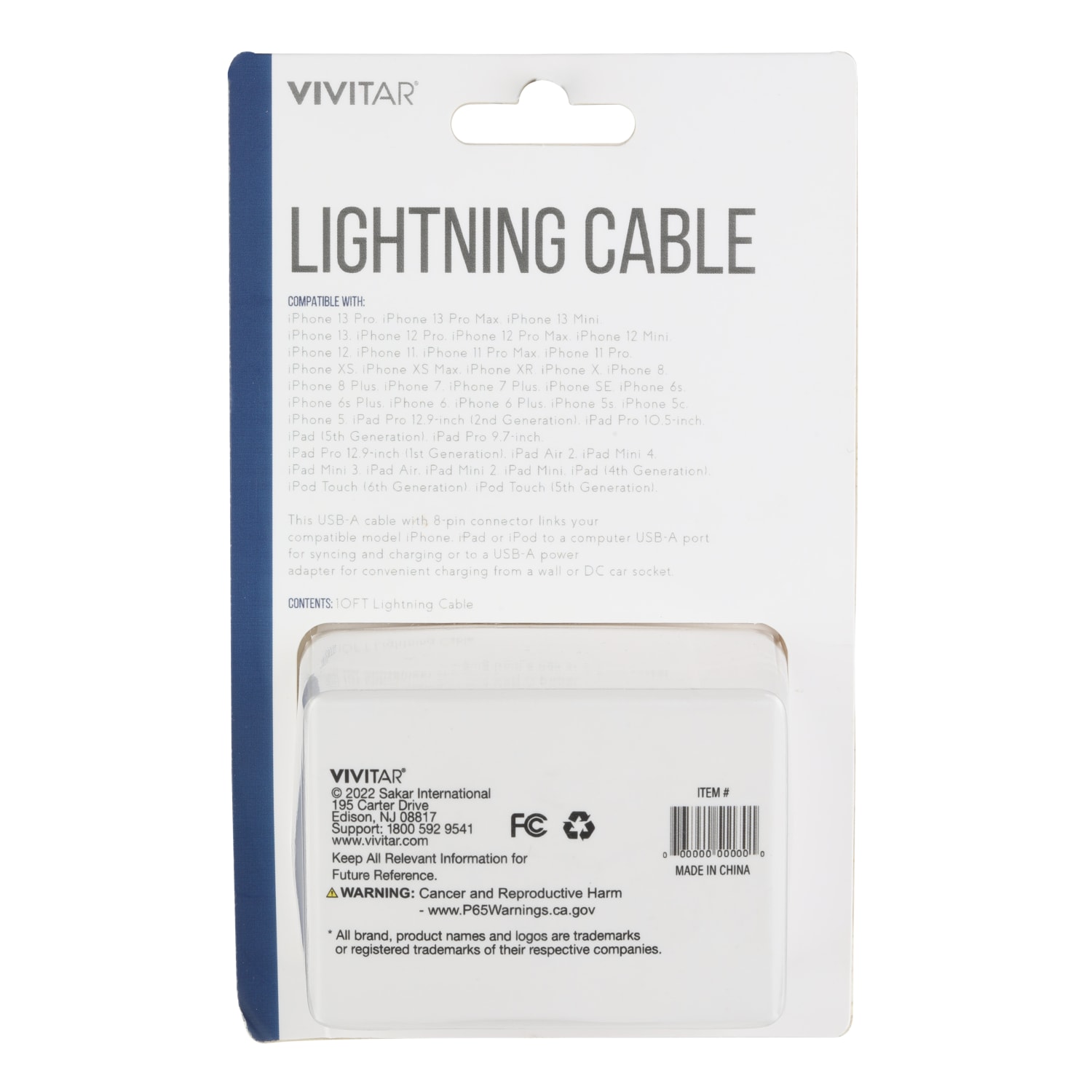 Vivitar Lightning To USB-A Cable, 10ft, Gray, NIL1010-GRY-STK-24 - Image 3