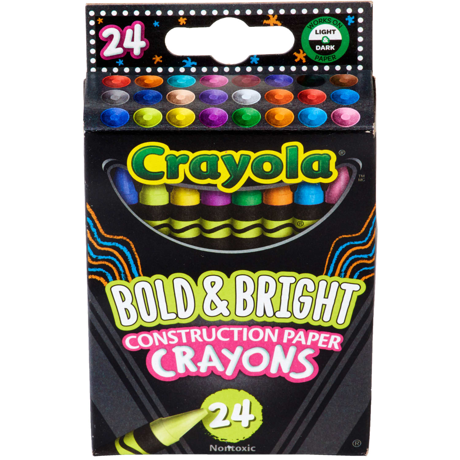Crayola Bold And Bright Construction Paper Crayons, Assorted Colors, Pack Of 24 Crayons - Image 3