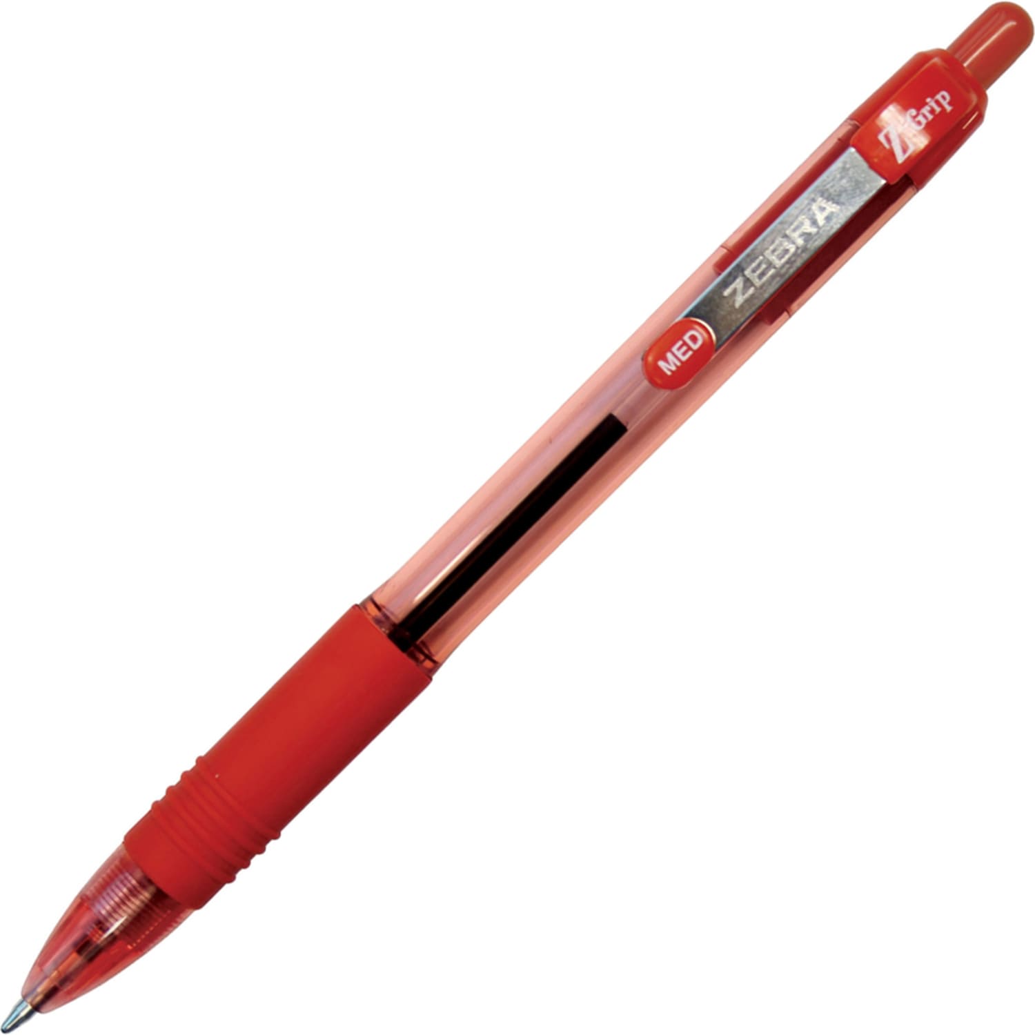 Zebra Pen Z-Grip Retractable Ballpoint Pens, Pack Of 12, Medium Point, 1.0 mm, Red Barrel, Red Ink - Image 5