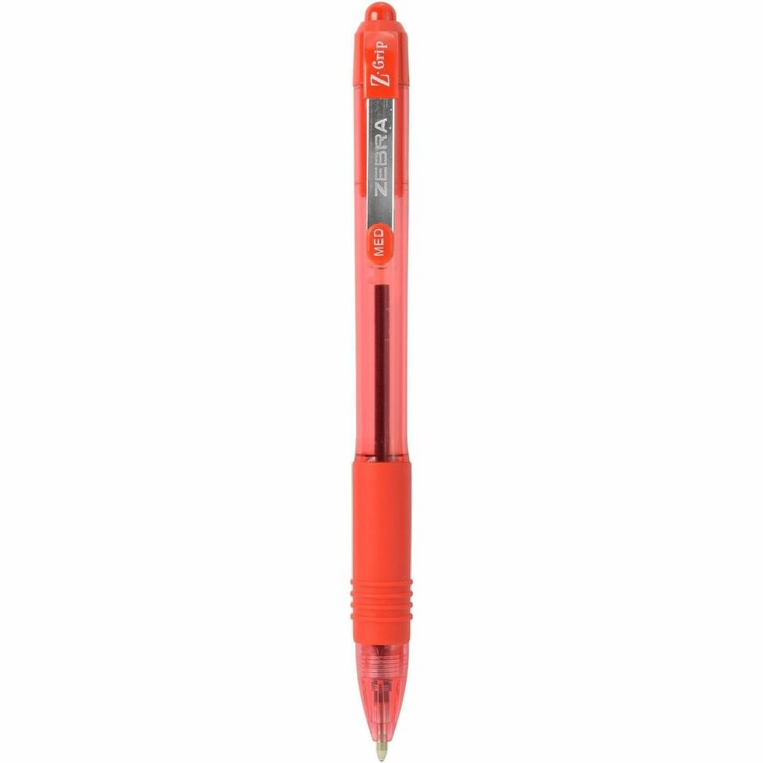 Zebra Pen Z-Grip Retractable Ballpoint Pens, Pack Of 12, Medium Point, 1.0 mm, Red Barrel, Red Ink - Image 6