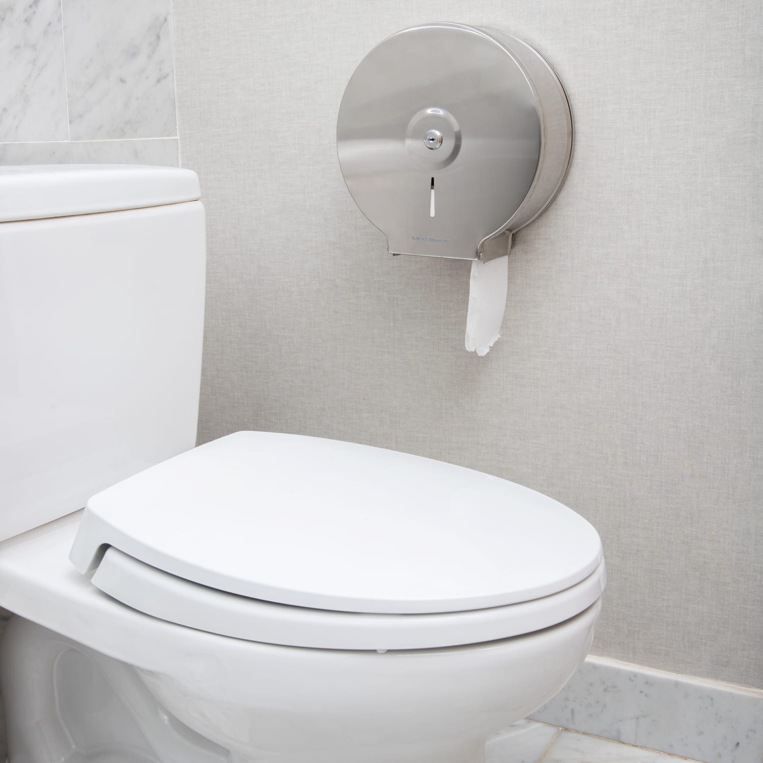 Mind Reader Locking Toilet Paper Roll Dispenser, 4-1/2inH x 10-1/2inW x 10inD, Silver - Image 3