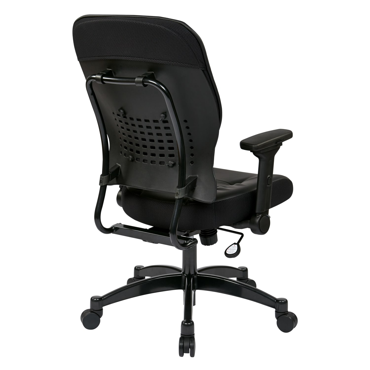 Office Star Space Seating 32 Series Ergonomic Bonded Leather Mid-Back Managers Chair, Black - Image 4