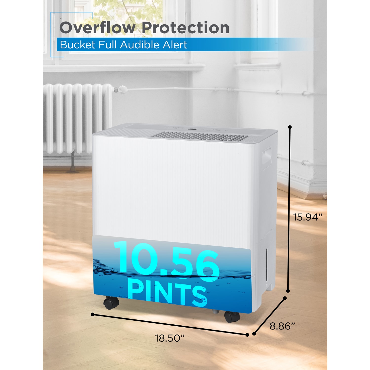 BLACK+DECKER Portable Dehumidifier, 36 Pint, Up To 3,000 Sq. Ft. Coverage, 10.56-Pint Bucket, White, Total Quantity 1 - Image 4