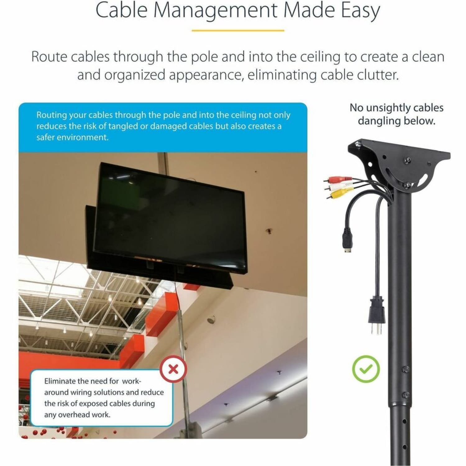 StarTech.com Ceiling TV Mount - Back-to-Back - Dual Screen Mount -  - FPCEILBTB - Image 4