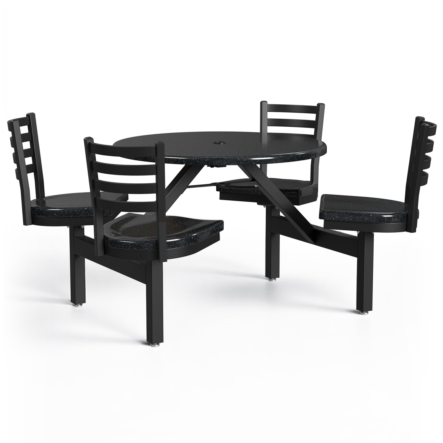 Palmer Hamilton Covey Outdoor Cluster Table With 4 Seats, 29in x 54in, Obsidian