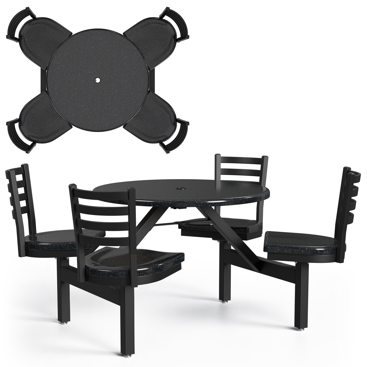 Palmer Hamilton Covey Outdoor Cluster Table With 4 Seats, 29in x 54in, Obsidian - Image 3