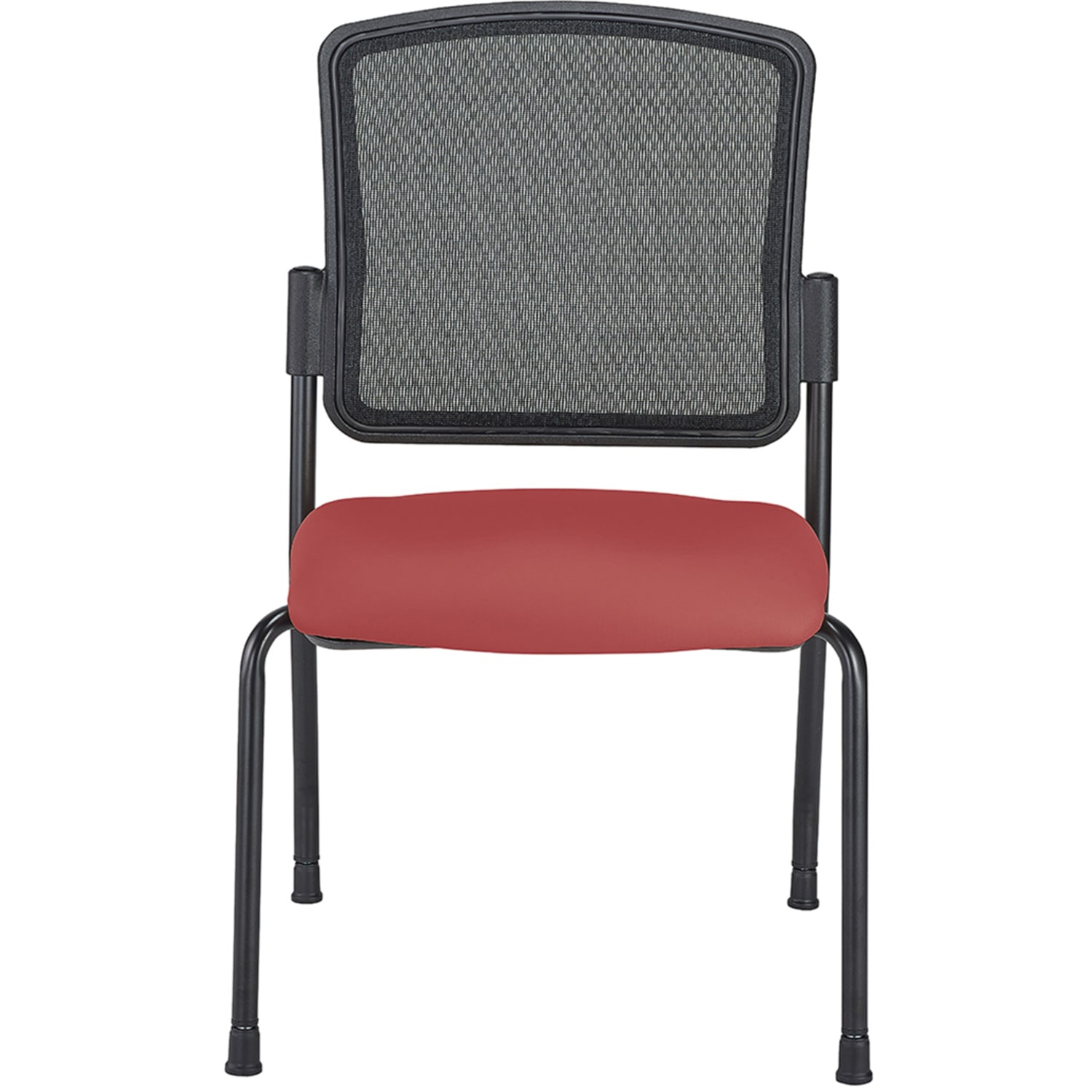 WorkPro Spectrum Series Mesh/Vinyl Stacking Guest Chair with Antimicrobial Protection, Armless, Red, Set Of 2 Chairs, BIFMA Compliant