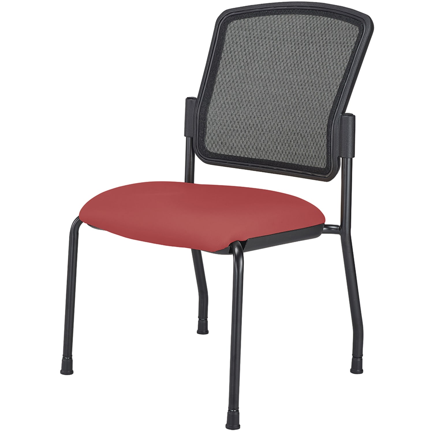 WorkPro Spectrum Series Mesh/Vinyl Stacking Guest Chair with Antimicrobial Protection, Armless, Red, Set Of 2 Chairs, BIFMA Compliant - Image 3