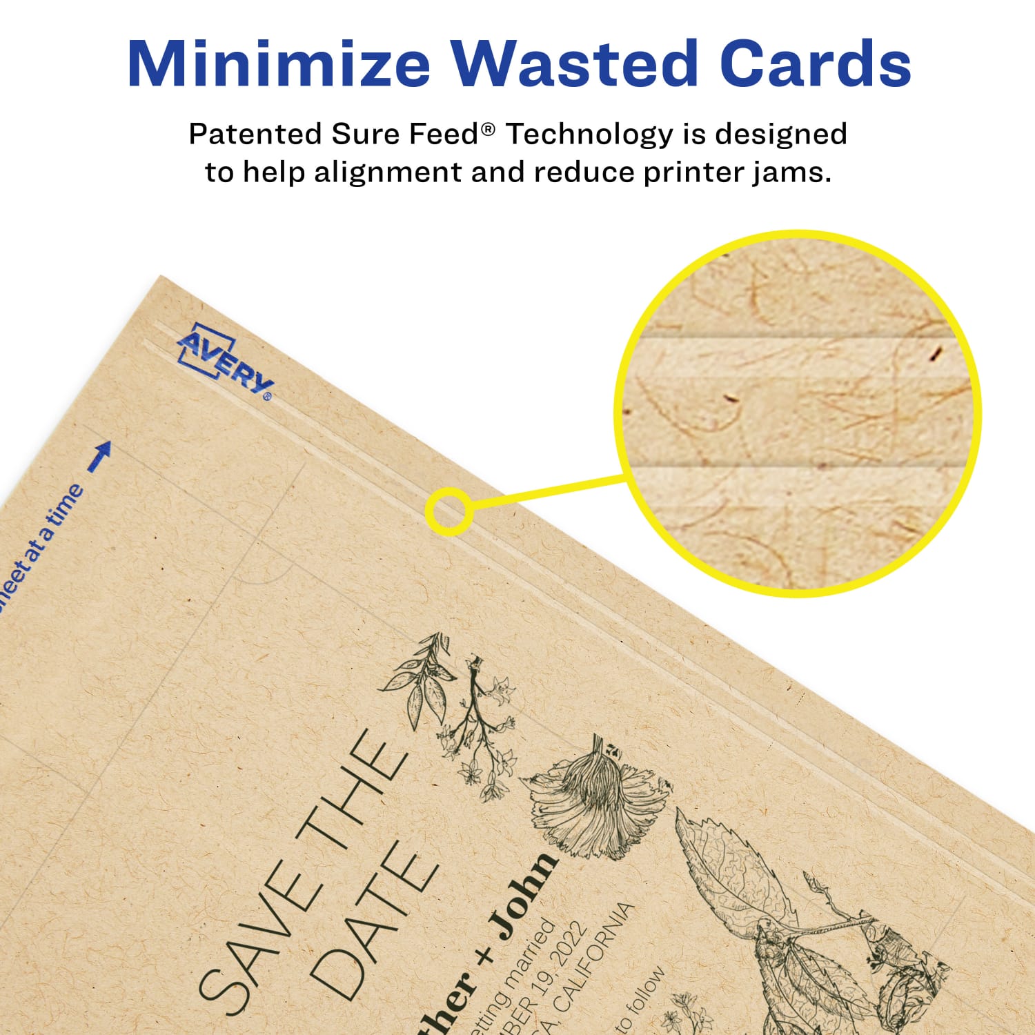 Avery Printable Postcards With Sure Feed Technology, 95275-KMC10, Rectangle Scalloped, 4in x 6in, Kraft Brown, Pack Of 20 - Image 5