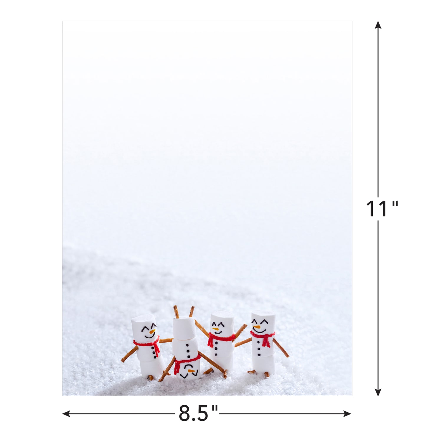 Great Papers! Holiday-Themed Letterhead Paper Stationery, 8-1/2in x 11in, Marshmallow Snowmen, Pack Of 80 Sheets - Image 3