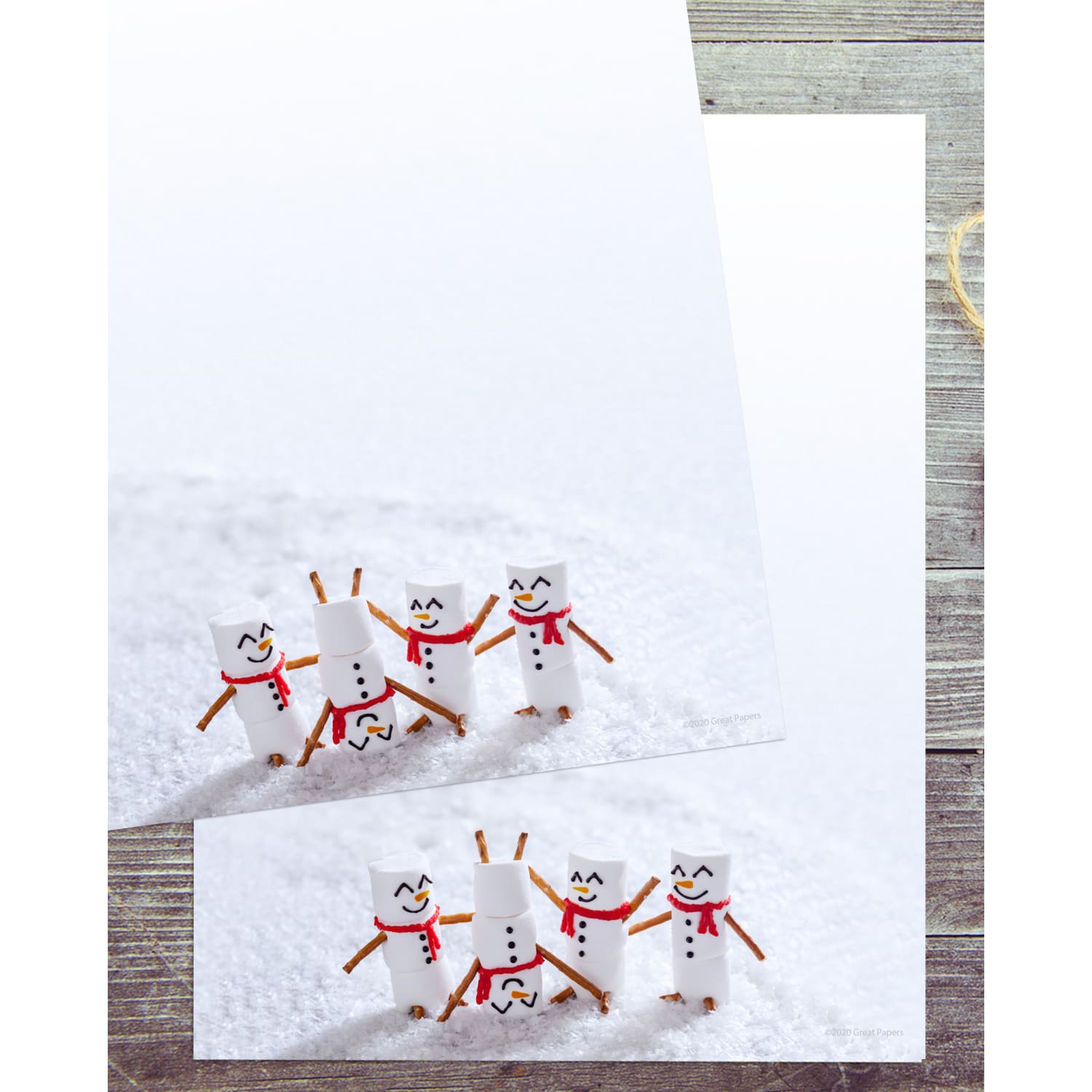 Great Papers! Holiday-Themed Letterhead Paper Stationery, 8-1/2in x 11in, Marshmallow Snowmen, Pack Of 80 Sheets - Image 4