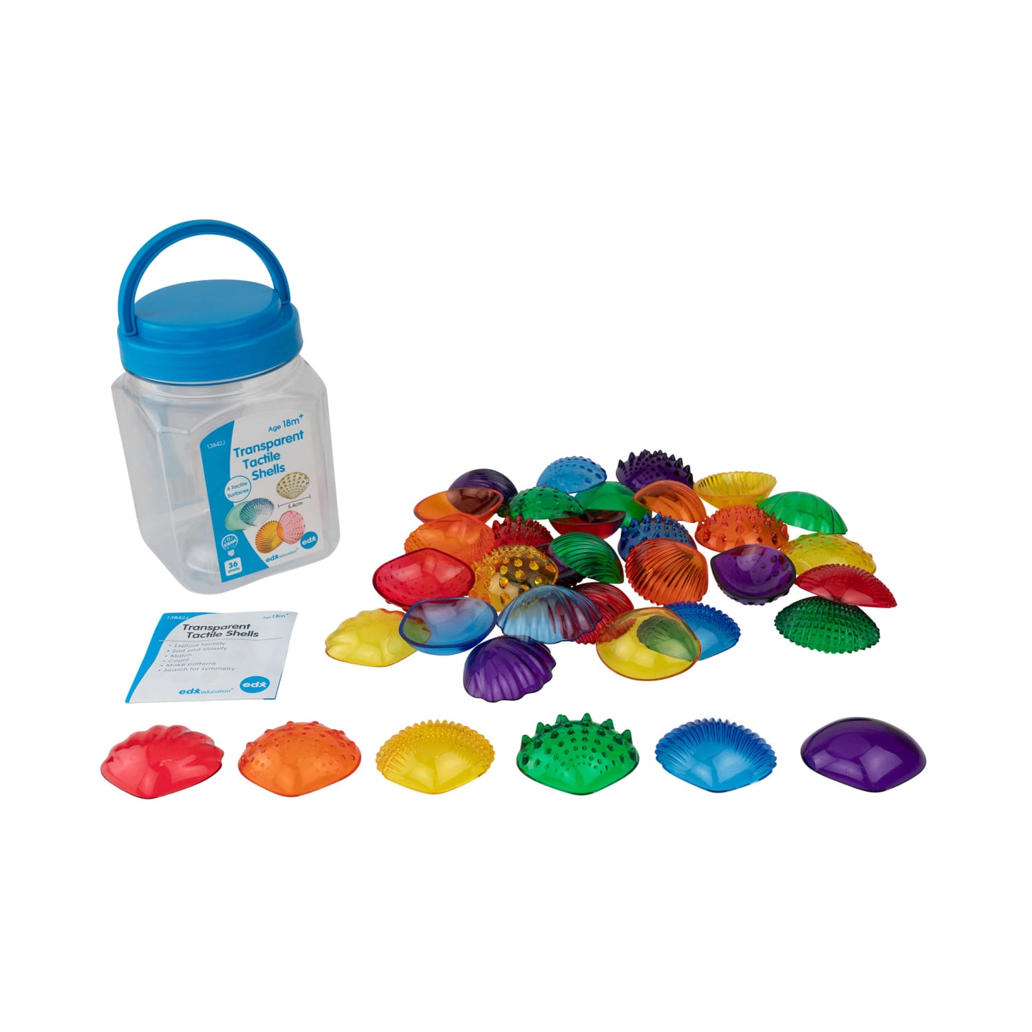 Edx Education Tactile Shells, 2-1/8inW, Transparent, Set Of 36 Shells - Image 3