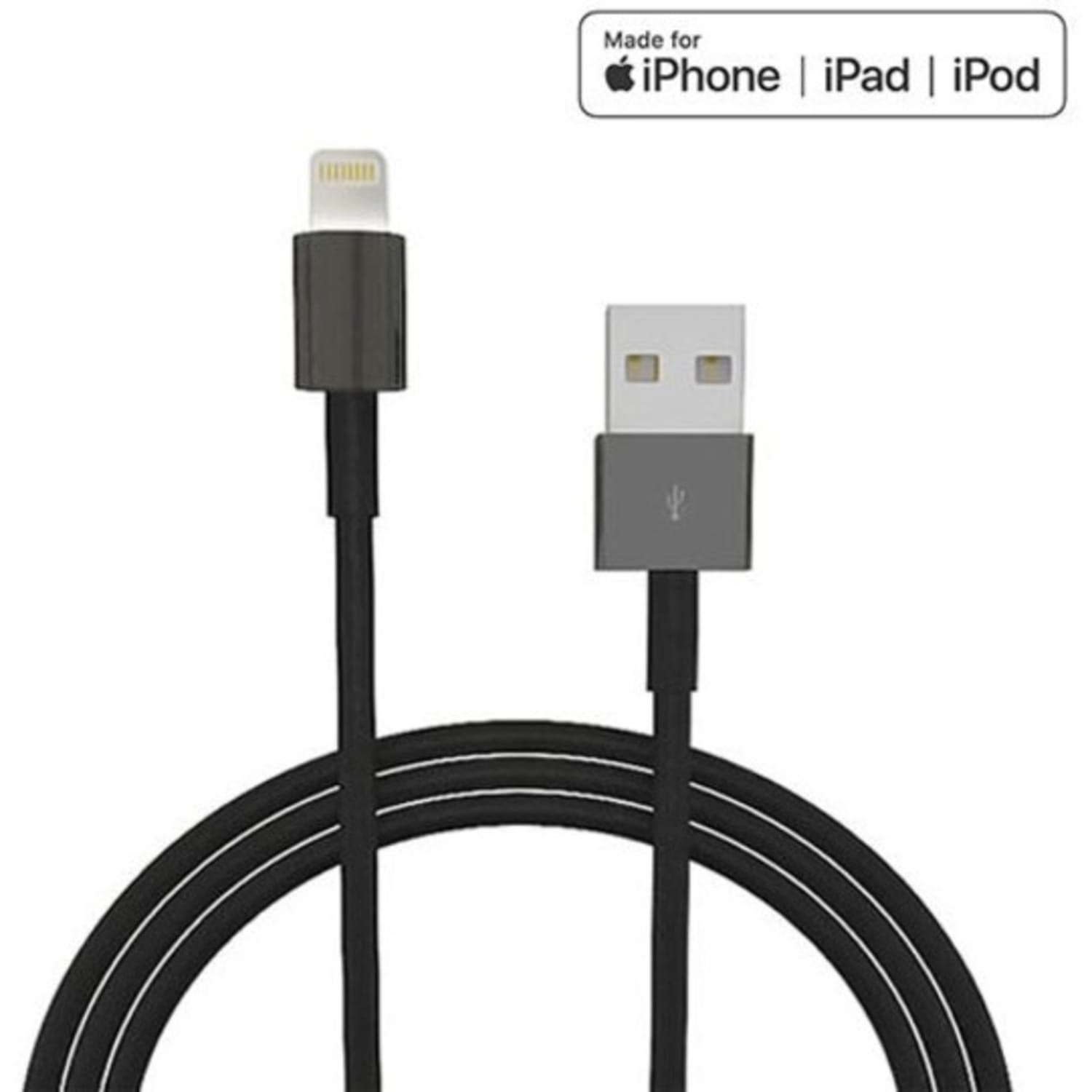 4XEM 10FT 3M Black Lightning cable for Apple iPhone/iPad/iPod - MFi Certified - 10FT Black MFi  Lightning Male Proprietary - 4XLIGHTNINGBK10 - Image 3