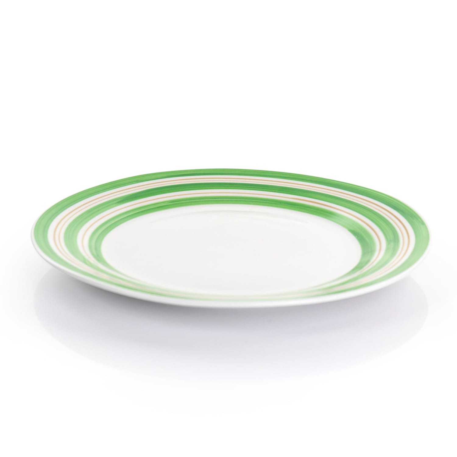 Gibson Home Sunset Stripes 12-Piece Dinnerware Set, Green - Image 4
