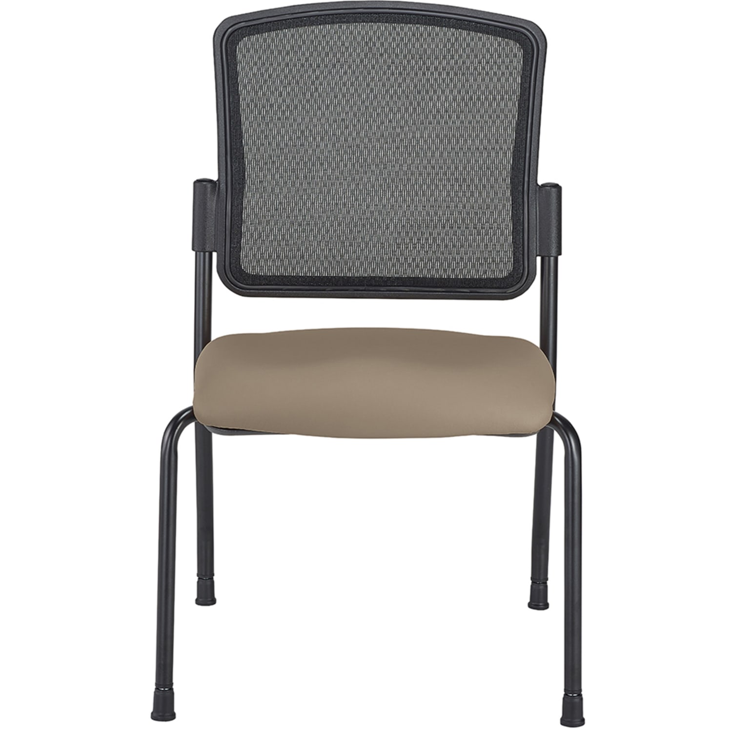 WorkPro Spectrum Series Mesh/Vinyl Stacking Guest Chair with Antimicrobial Protection, Armless, Beige, Set Of 2 Chairs, BIFMA Compliant