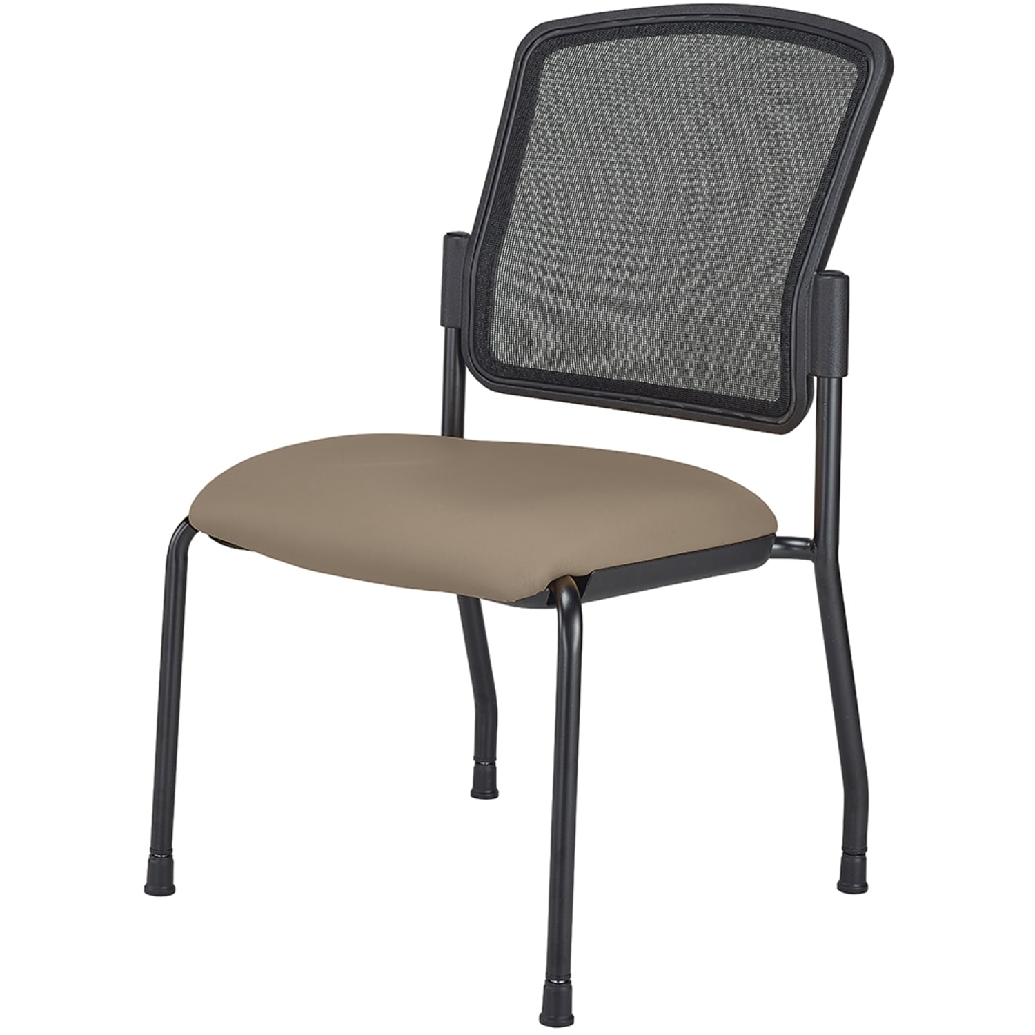 WorkPro Spectrum Series Mesh/Vinyl Stacking Guest Chair with Antimicrobial Protection, Armless, Beige, Set Of 2 Chairs, BIFMA Compliant - Image 3