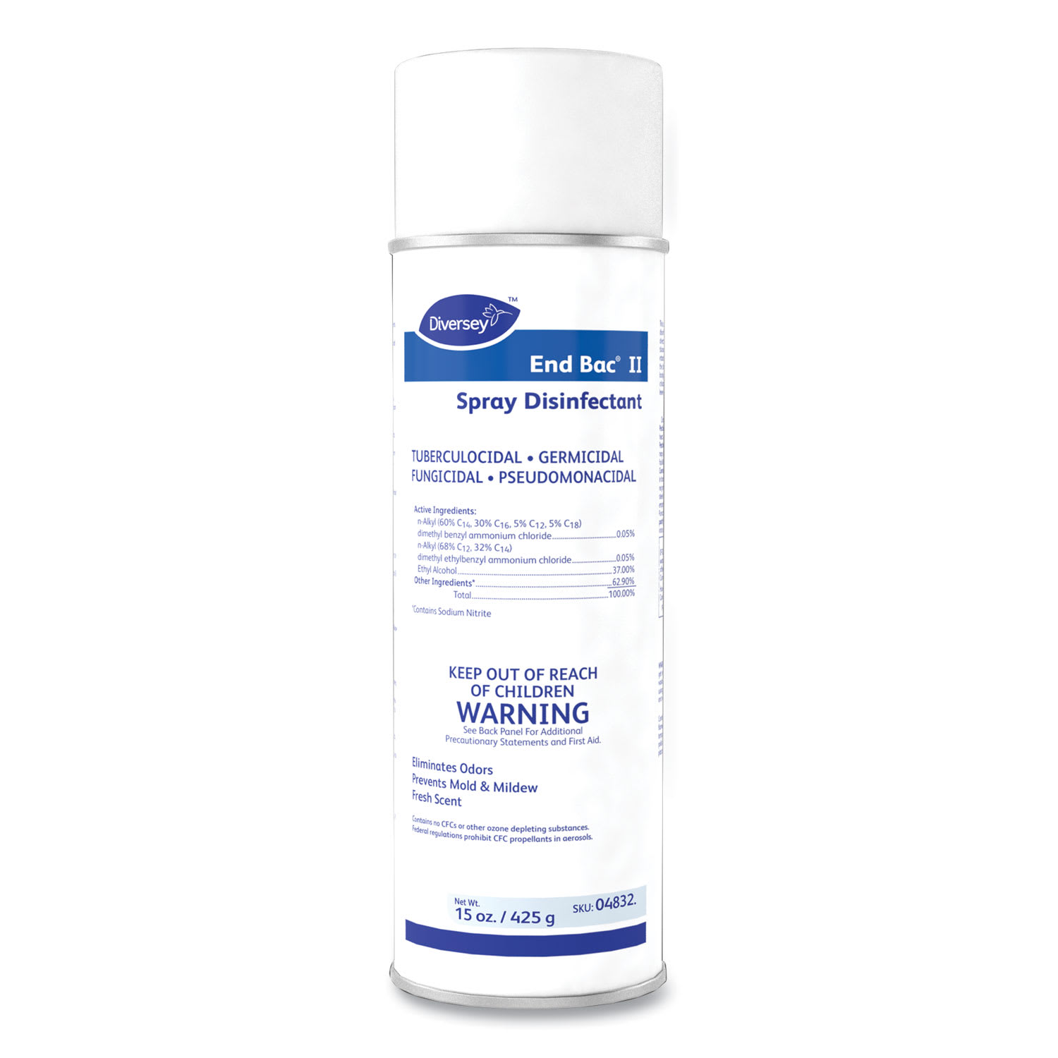 Diversey End Bac II Spray Disinfectant, Fresh Scent, 15 oz Aerosol Spray, 12/Carton - Image 4