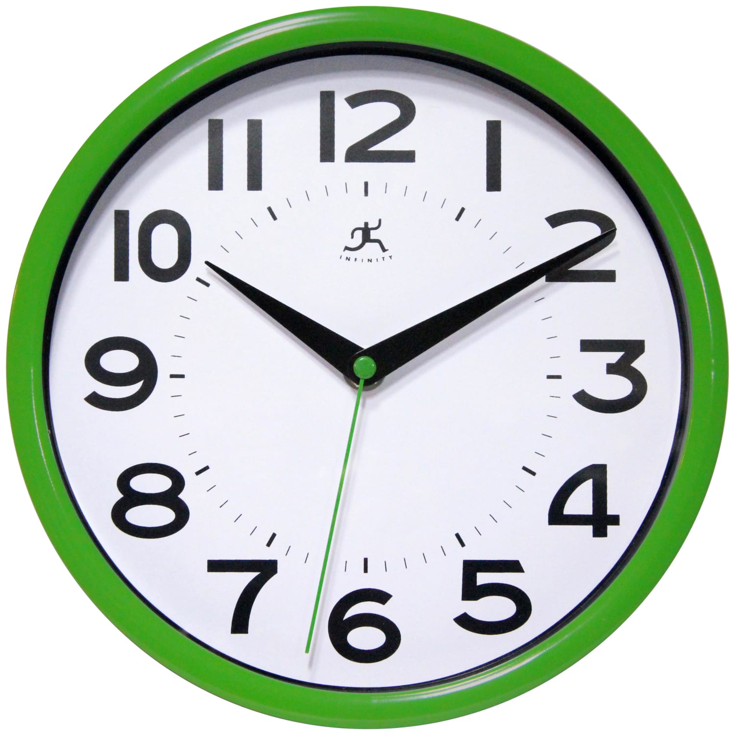 Infinity Instruments Metro Round Wall Clock, 9in, Green