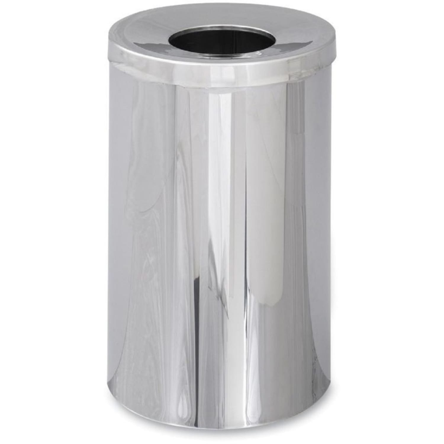 Safco Reflections Open-Top Receptacle, 35inH x 18 1/2inW x 7 1/2inD, 35-Gallon, Chrome - Image 3