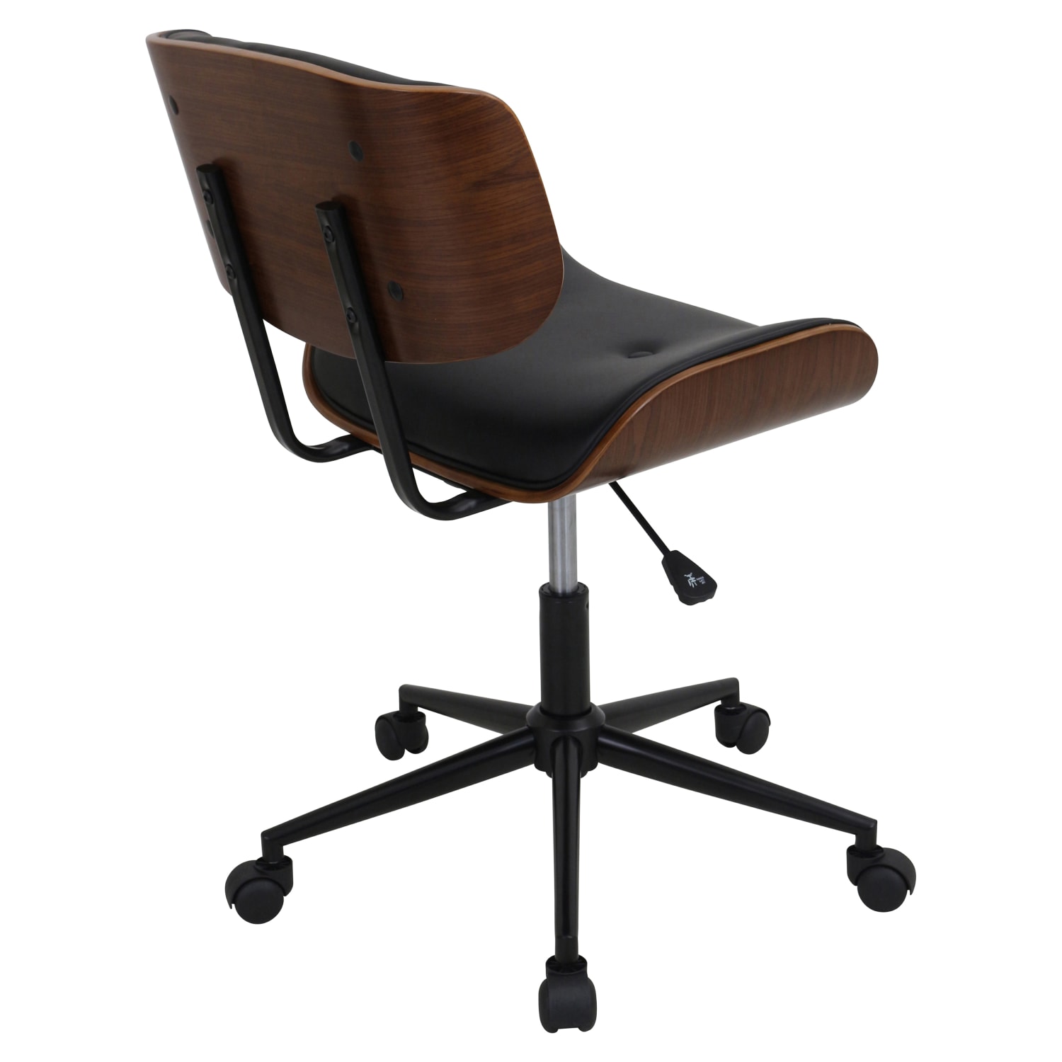 LumiSource Lombardi Office Chair, Black/Chrome - Image 4