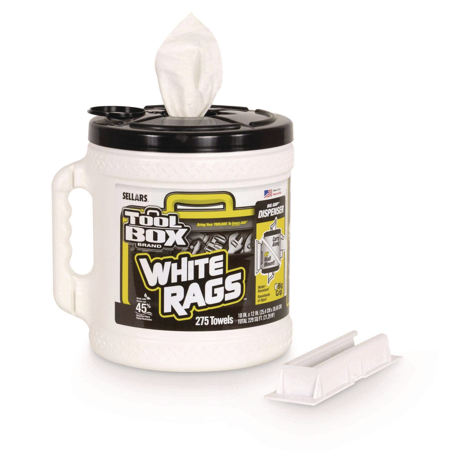 TOOLBOX Z300 Wipers Big Grip Dispenser, 1-Ply, 10 x 12, White, 275 per Carton, 2 Cartons