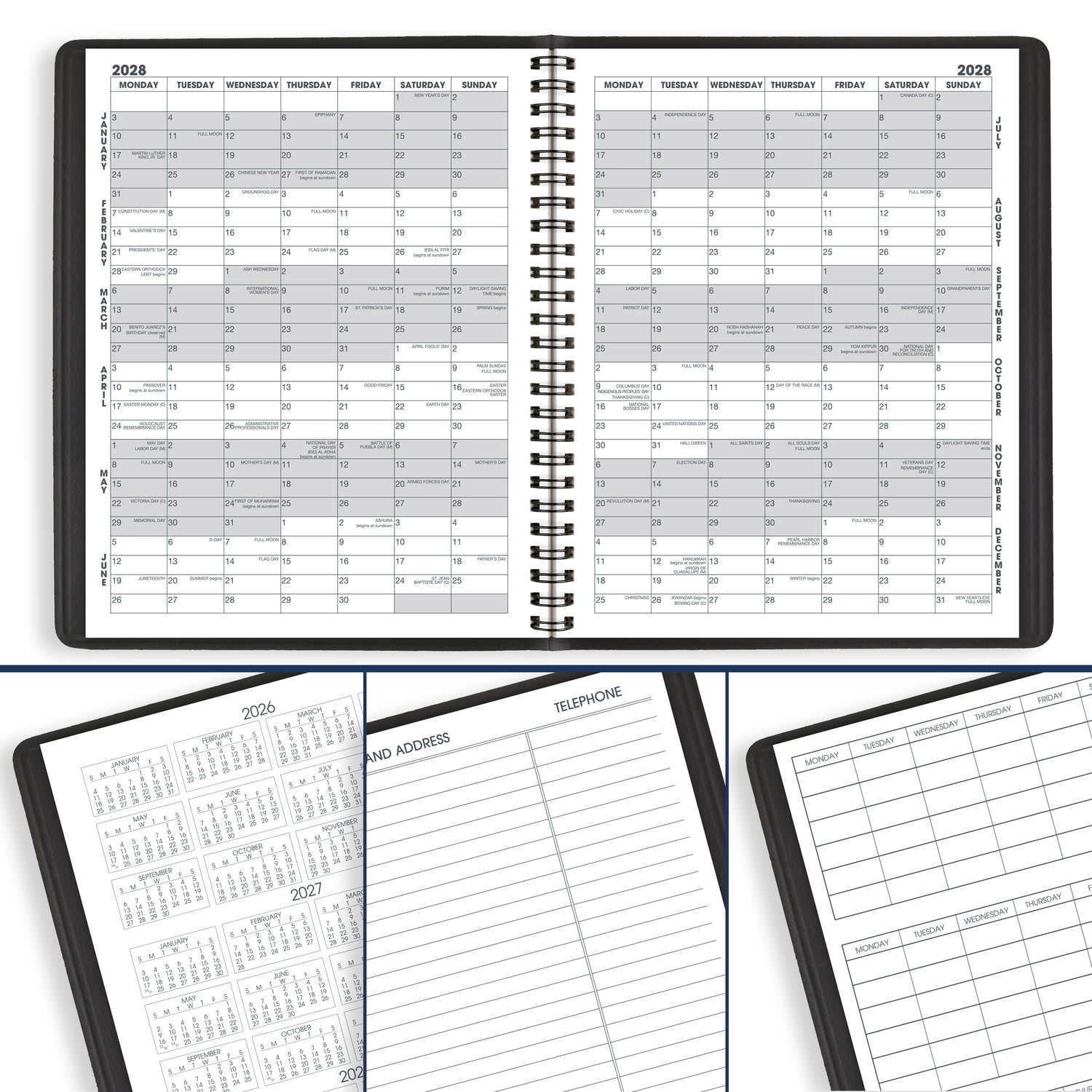 AT-A-GLANCE Academic 2026-2027 18-Month Monthly Planner, Black, Medium, 7in x 8 3/4in - Image 6