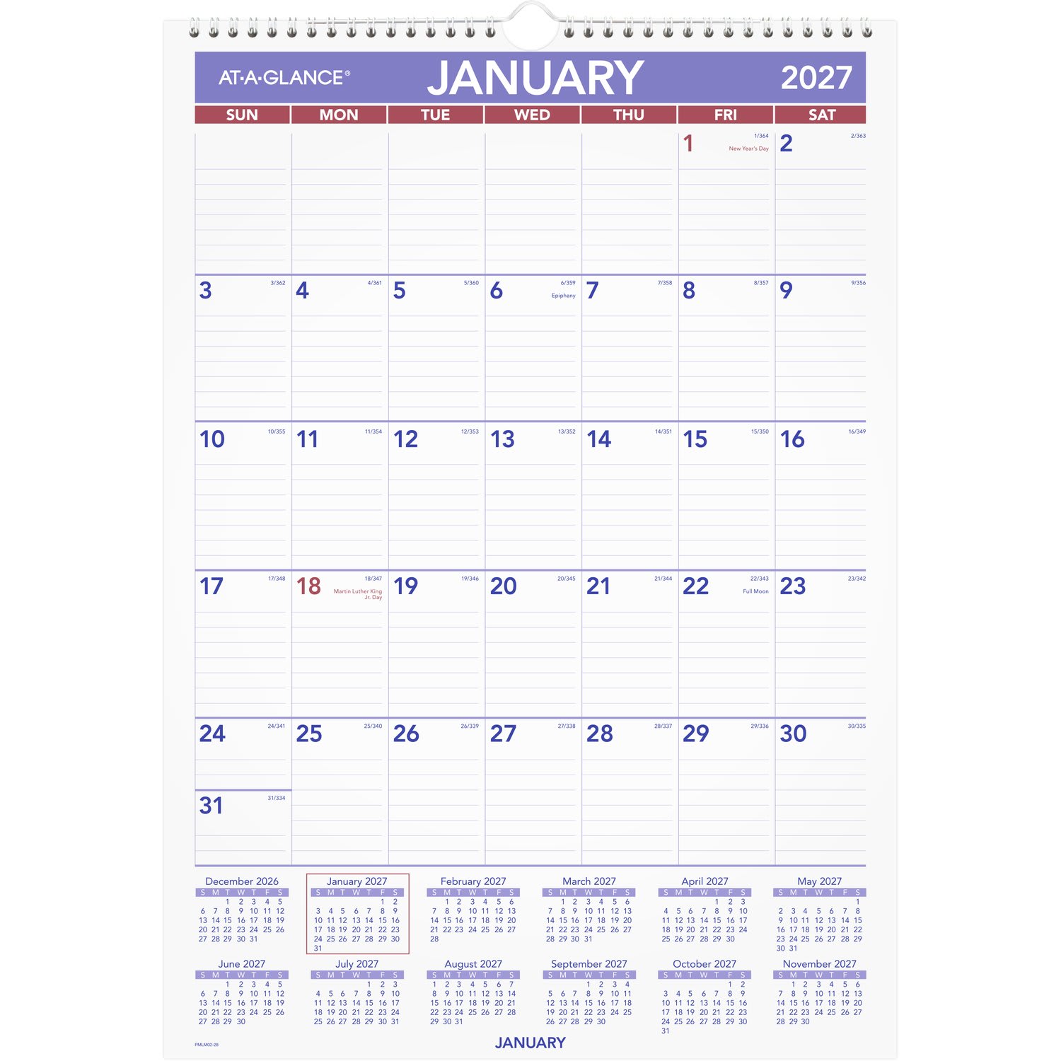 AT-A-GLANCE 2027 Erasable Monthly Wall Calendar, Medium, 12in x 17in - Image 6