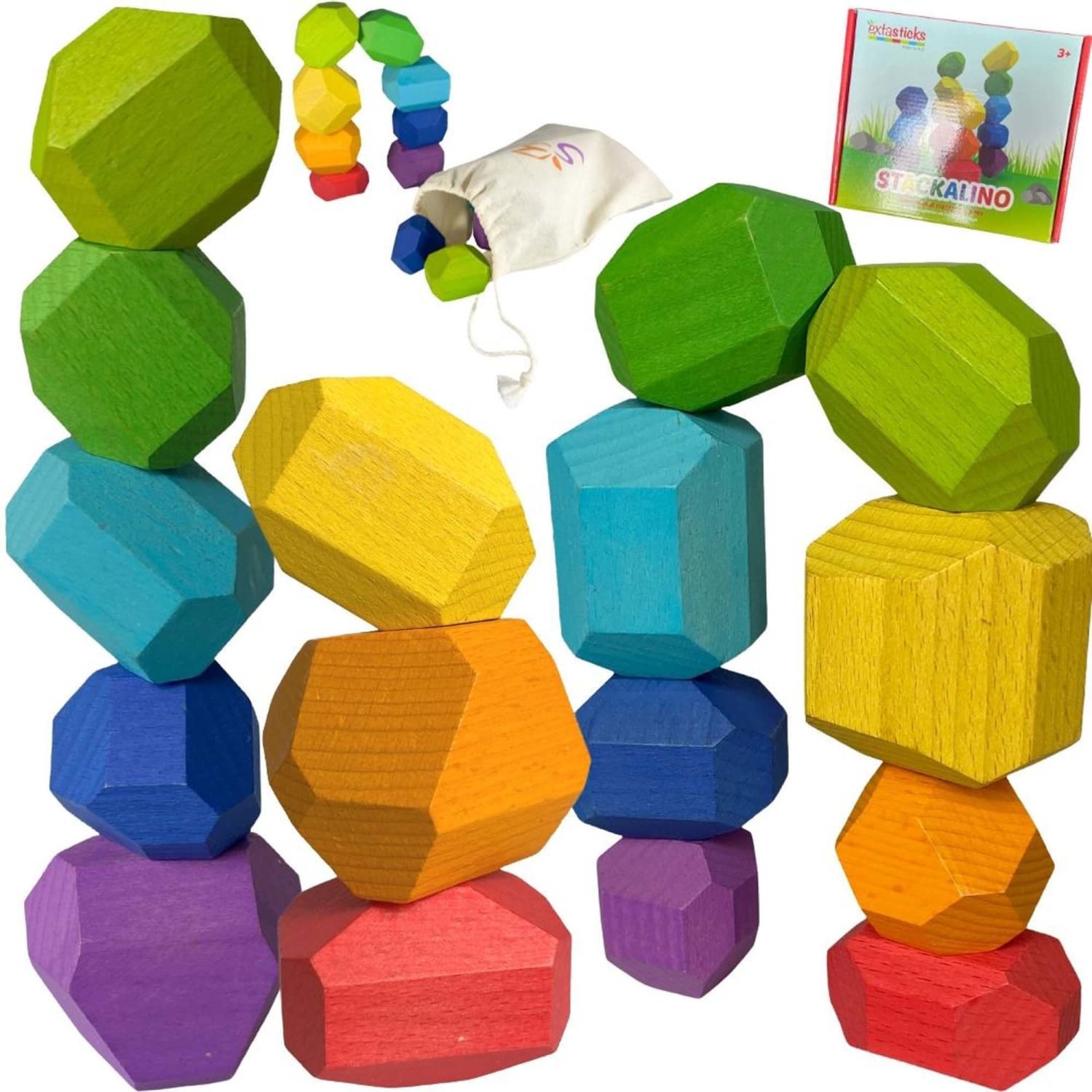 Extasticks Stackalino Wooden Xl Balancing Stacking Rocks - Image 5