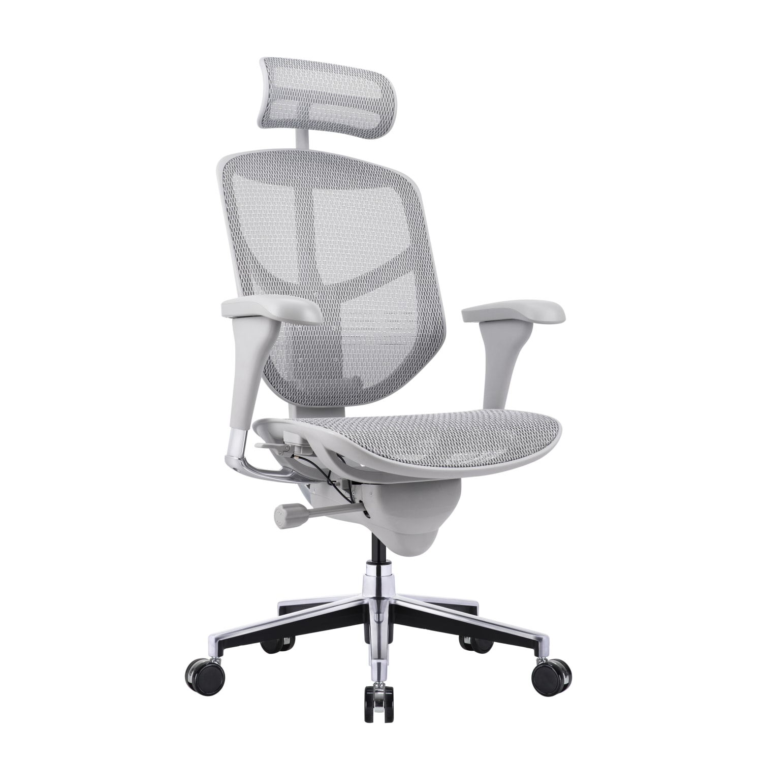 WorkPro Quantum 9000V2 Series Ergonomic Mesh/Mesh High-Back Chair With Headrest, Gray/Gray, BIFMA Compliant - Image 3