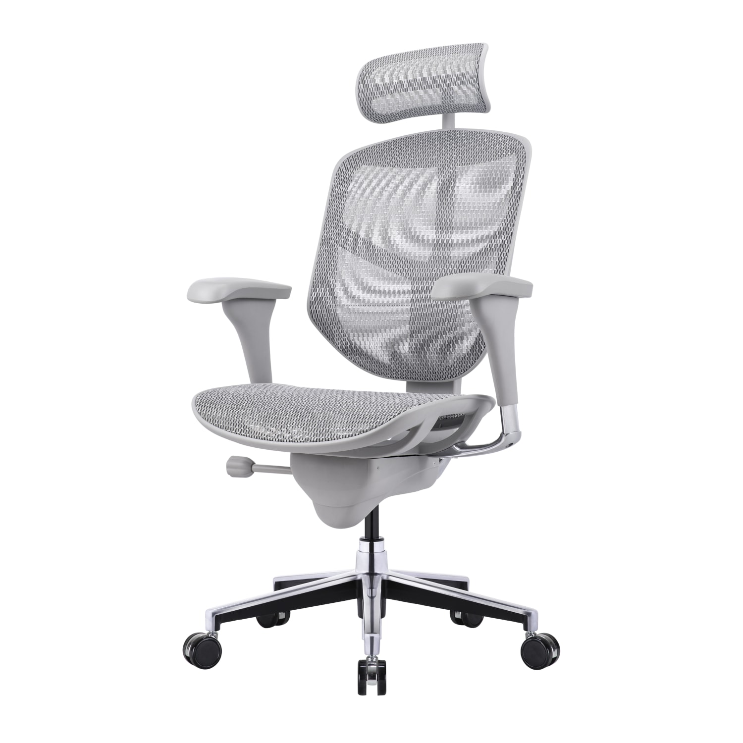 WorkPro Quantum 9000V2 Series Ergonomic Mesh/Mesh High-Back Chair With Headrest, Gray/Gray, BIFMA Compliant - Image 4