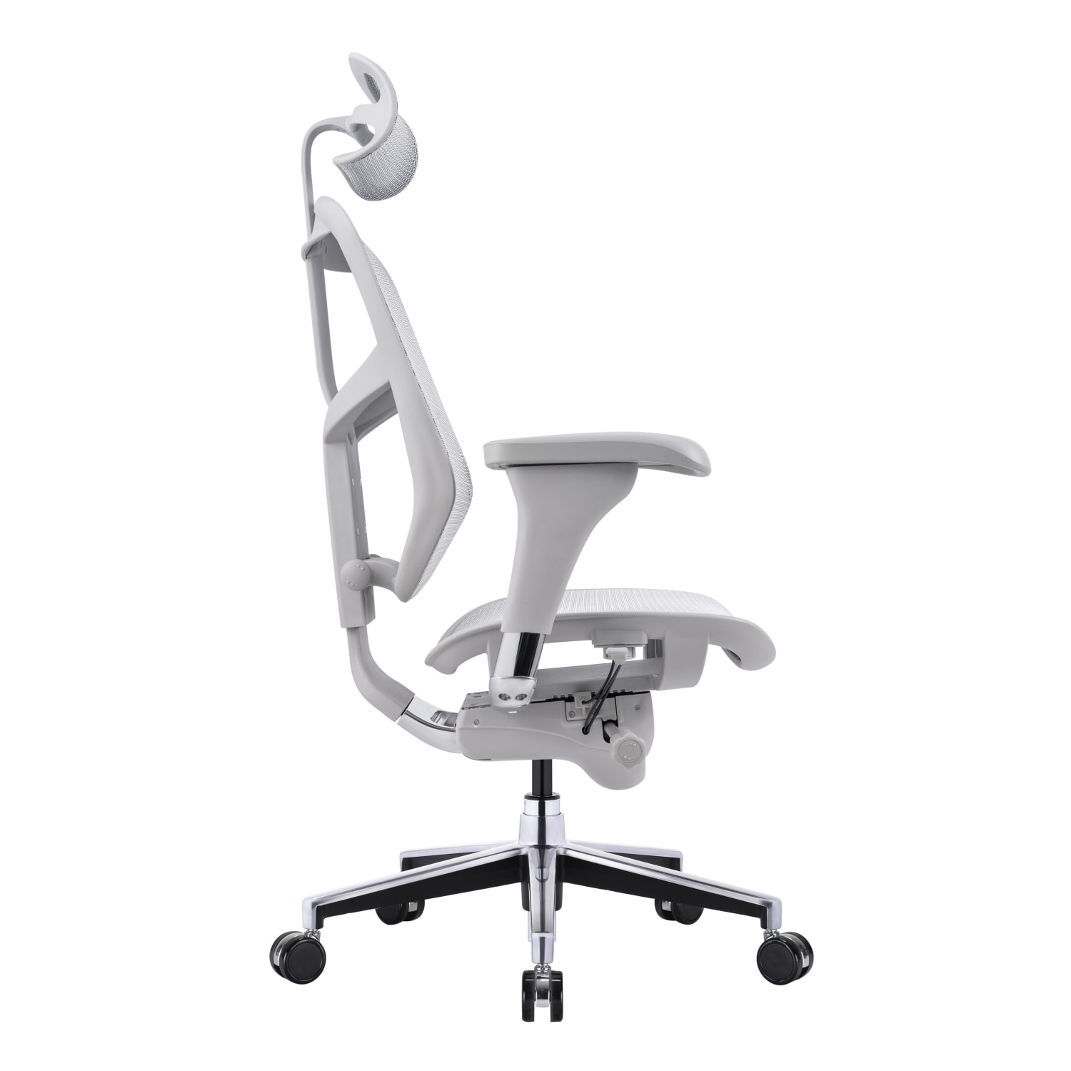 WorkPro Quantum 9000V2 Series Ergonomic Mesh/Mesh High-Back Chair With Headrest, Gray/Gray, BIFMA Compliant - Image 6