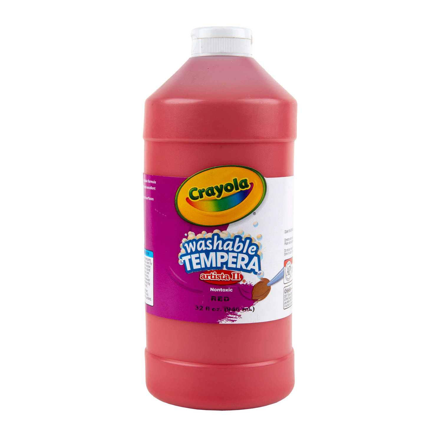 Crayola Artista II Washable Tempera Paint, 32 oz, Red, Pack Of 3 - Image 3