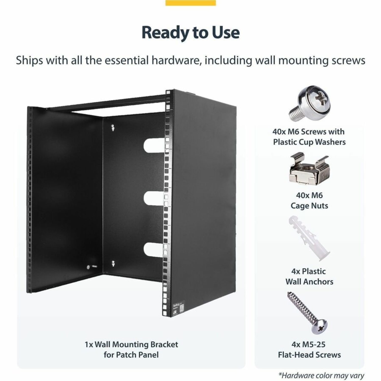 StarTech.com 10U Wall Mount Rack, 14in Deep, 19 inch Wall Mount Network Rack, Wall Mounting Patch Panel Bracket  - RACK10U14BRACKET - Image 6