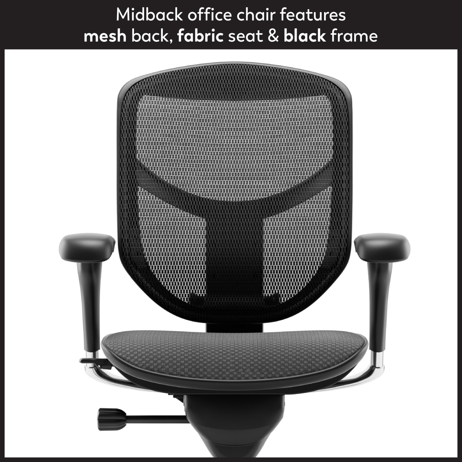 WorkPro Quantum 9000 Series Ergonomic Mesh/Premium Fabric Mid-Back Office Chair, Black/Gray, BIFMA Compliant - Image 4