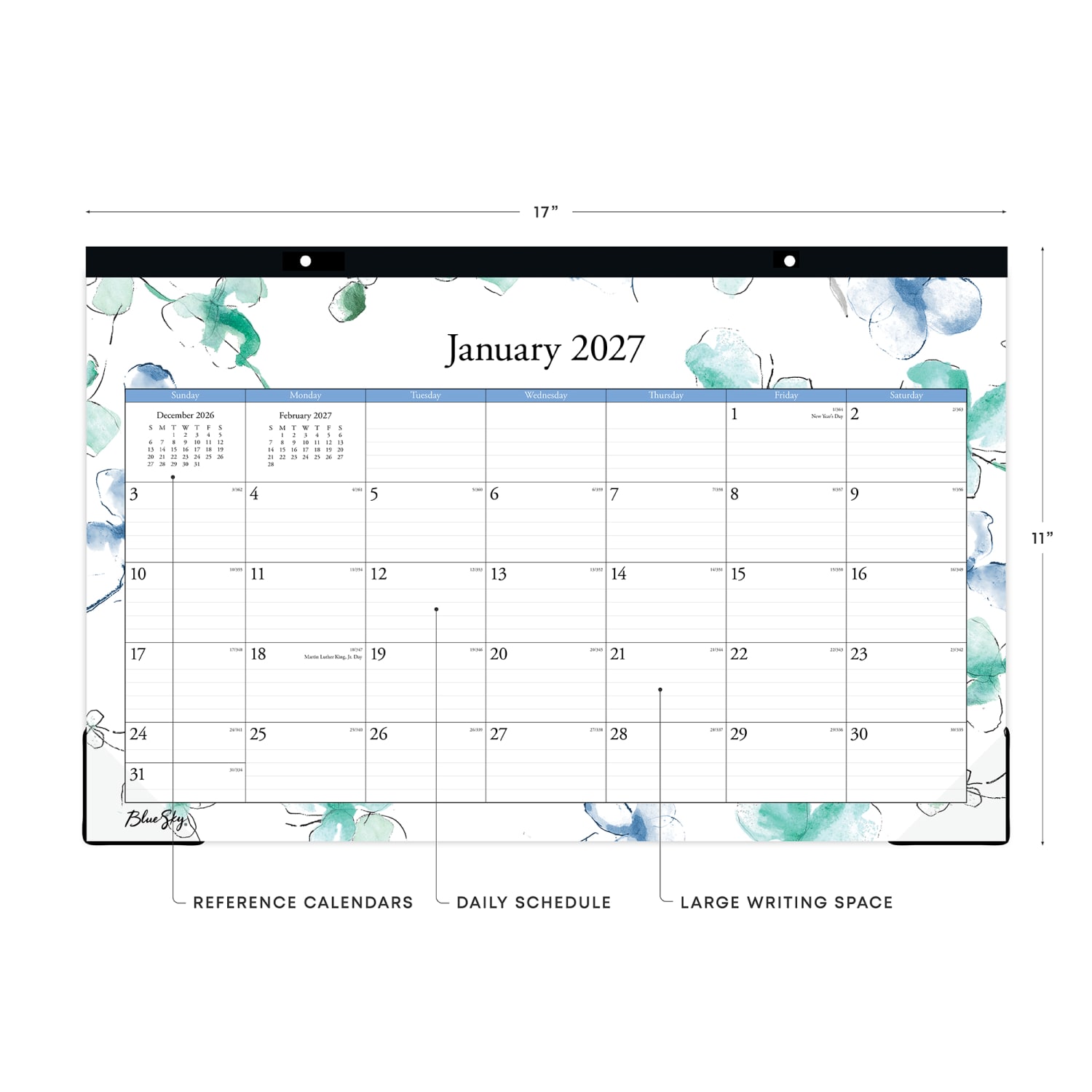 2027 Blue Sky Lindley Monthly Desk Pad Planning Calendar, 17x11, 0%, Lindley Theme, Jan-Dec, RY27 - Image 3