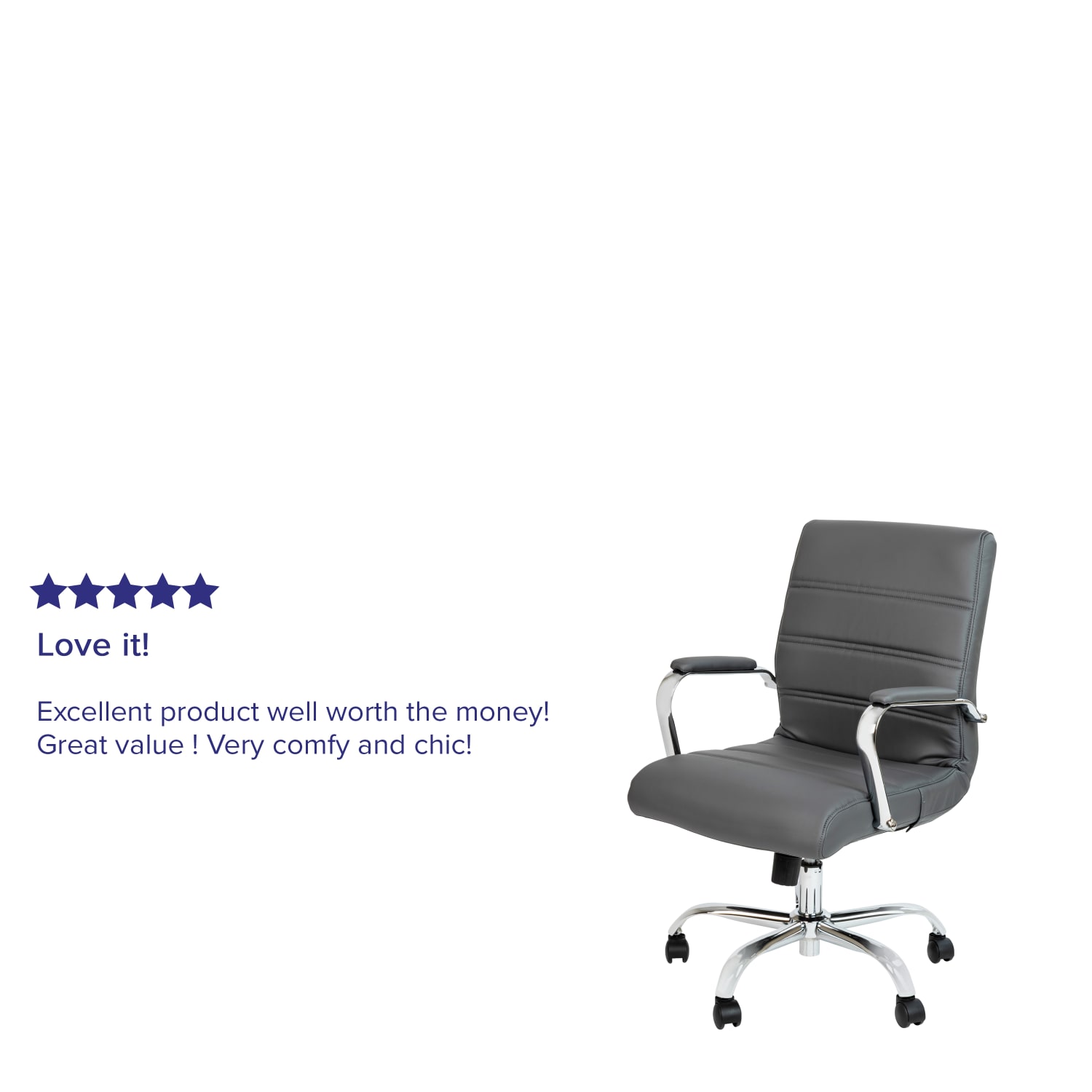 Flash Furniture LeatherSoft Faux Leather MidBack Office Chair GrayChrome PopularChairscom Flash Furniture LeatherSoft Faux Leather Mid Back Office Chair GrayChrome PopularChairscom