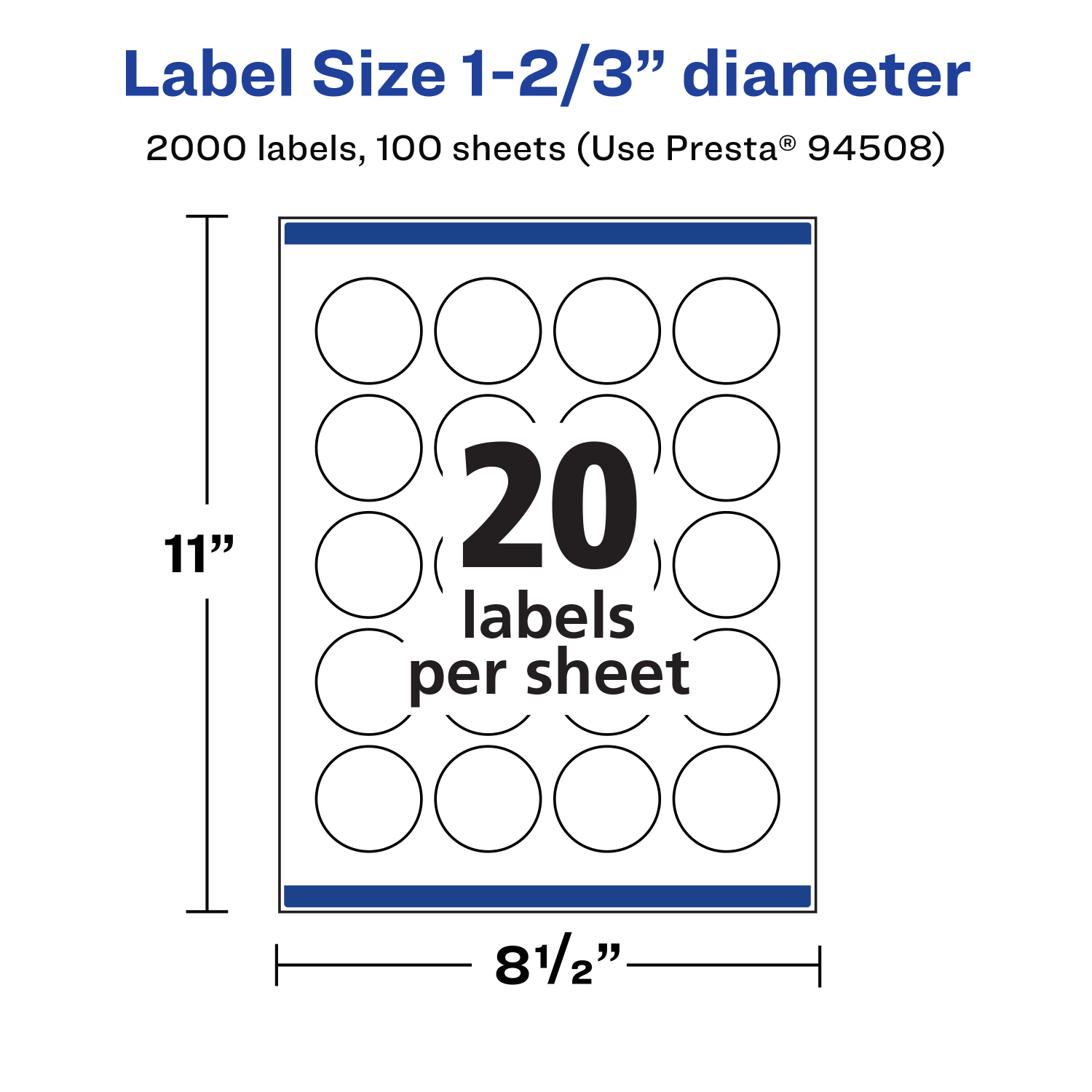 Avery Waterproof Permanent Labels With Sure Feed, 94508-WMF100, Round, 1-2/3in Diameter, White, Pack Of 2,000 - Image 6