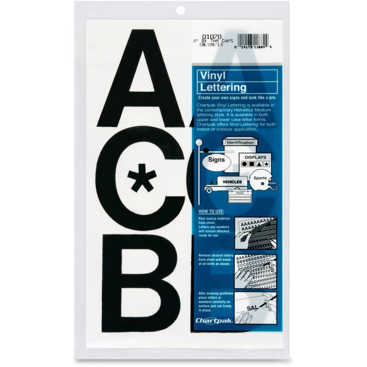 Chartpak Pickett Vinyl Letters, 3in, Black - Image 3