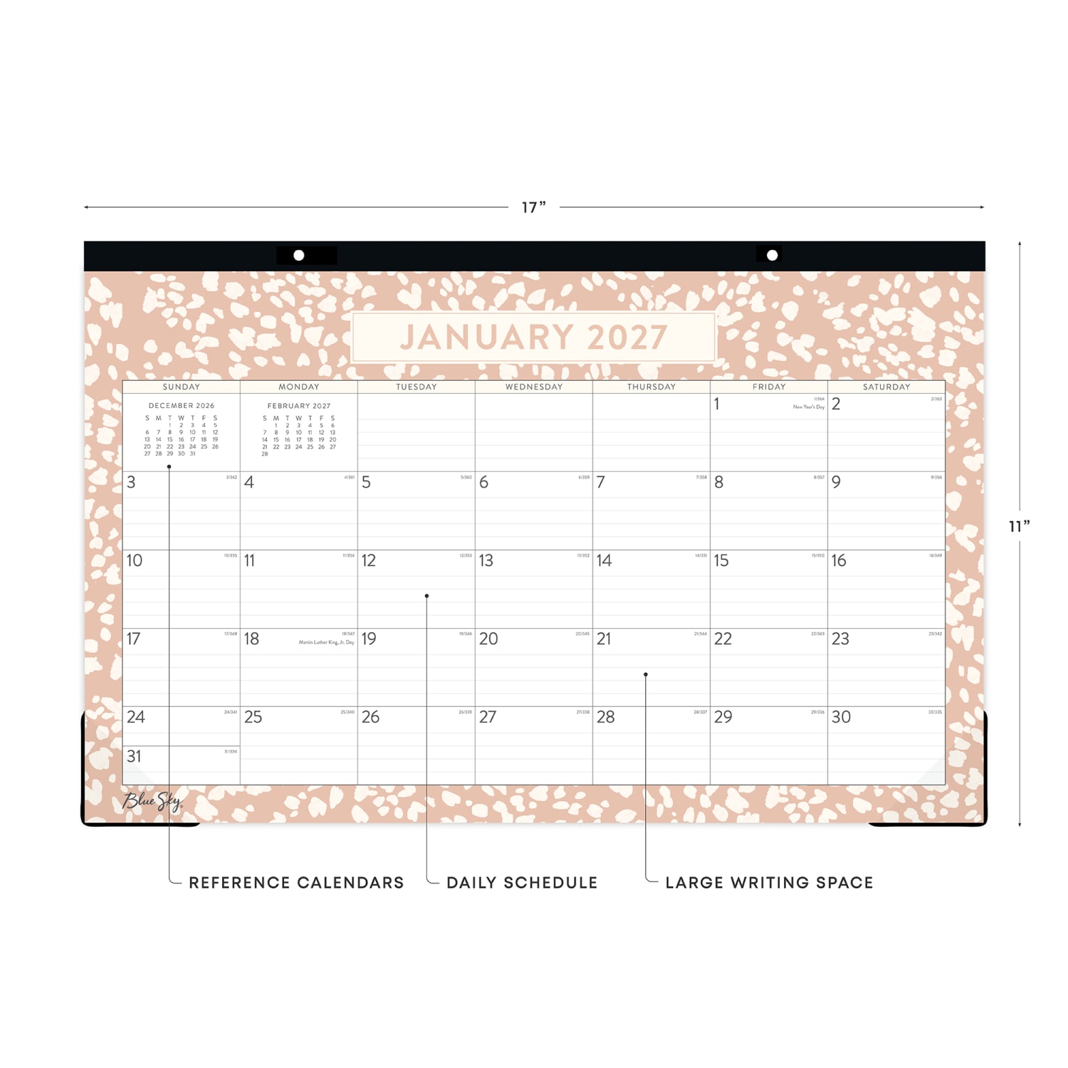 2027 Blue Sky Natalya Monthly Desk Pad Planning Calendar, 17x11, 0%, Natalya Theme, Jan-Dec, RY27 - Image 3
