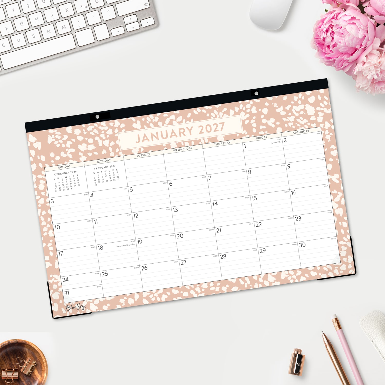 2027 Blue Sky Natalya Monthly Desk Pad Planning Calendar, 17x11, 0%, Natalya Theme, Jan-Dec, RY27 - Image 4