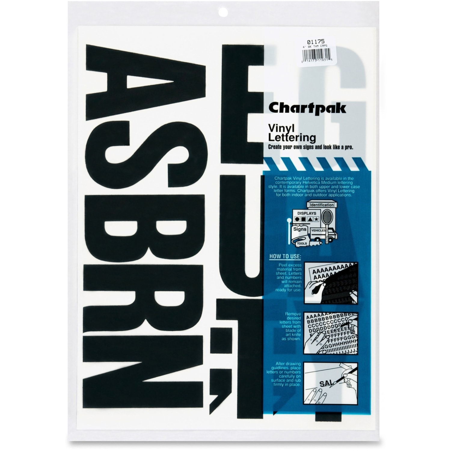 Chartpak Pickett Vinyl Letters, 4in, Black - Image 3