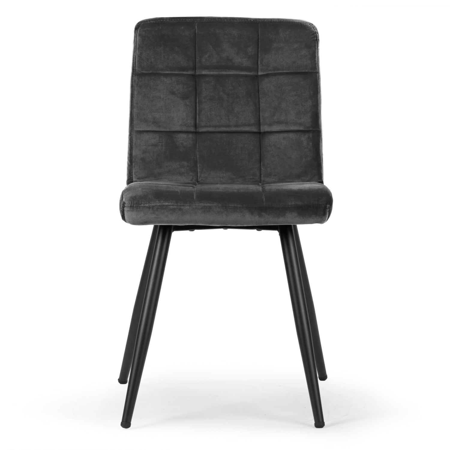 Glamour Home Anika Velvet Dining Chairs With Metal Legs, Black, Set Of 2 Chairs - Image 4