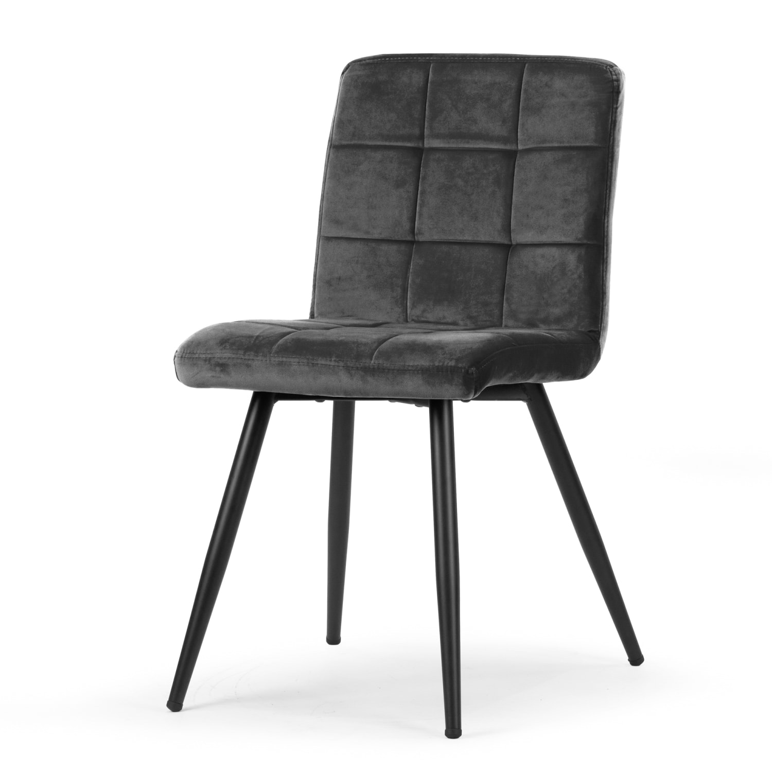 Glamour Home Anika Velvet Dining Chairs With Metal Legs, Black, Set Of 2 Chairs - Image 5