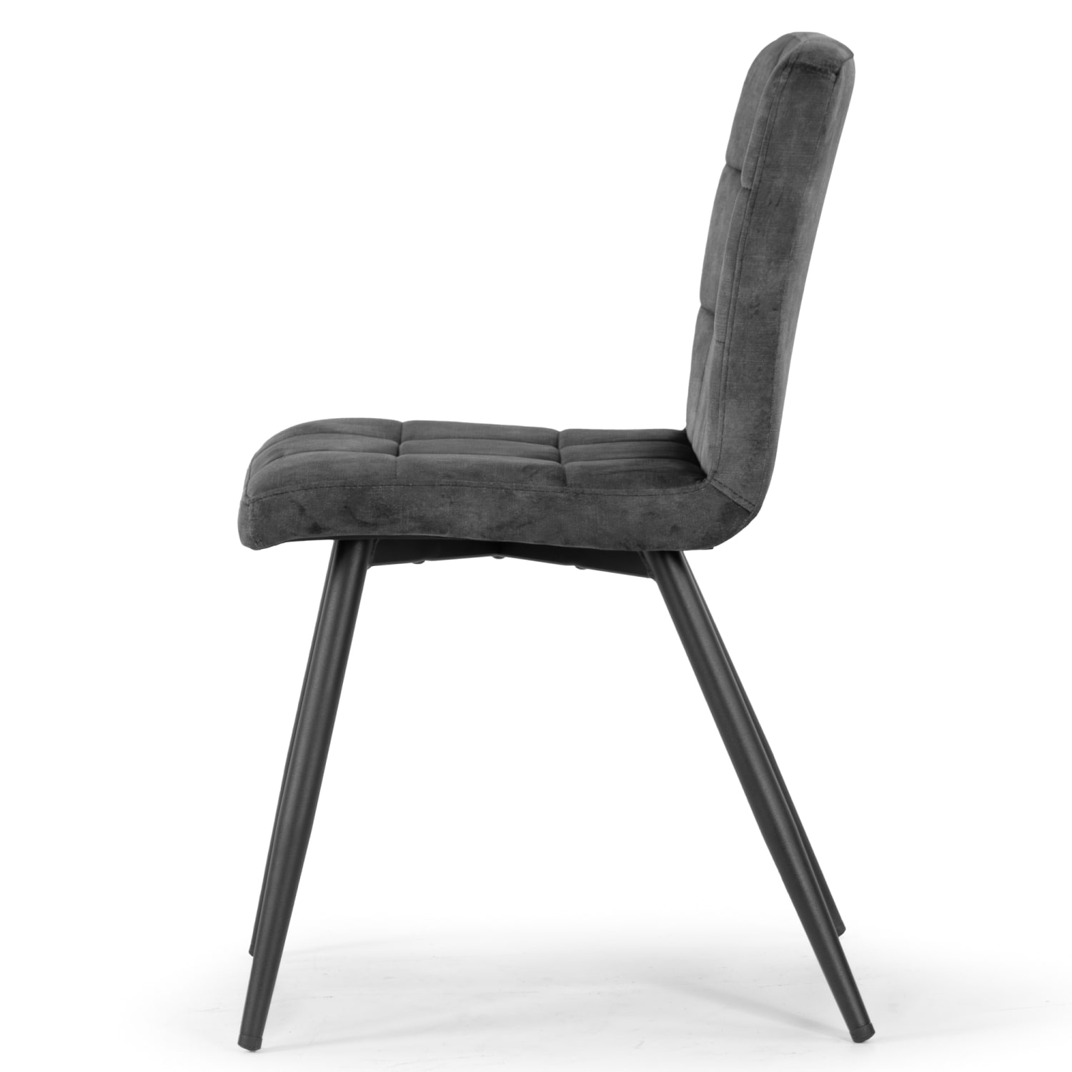Glamour Home Anika Velvet Dining Chairs With Metal Legs, Black, Set Of 2 Chairs - Image 6