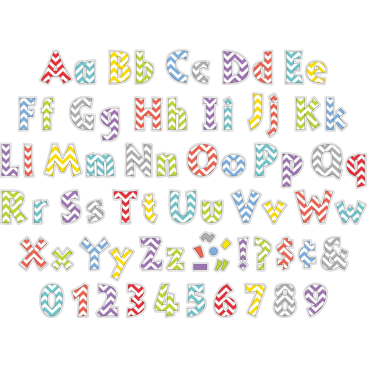 Barker Creek Letter Pop-Outs, 4in, Chevron Beautiful, Set Of 255 - Image 3